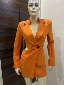 shein Orange Cutout Blazer Dress