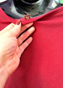 Burgundy Long Sleeve Crop Top