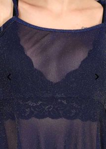 New Sheer Blue Cold Shoulder Top Bargainable