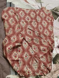 Women Red Printed Cotton Night Suit