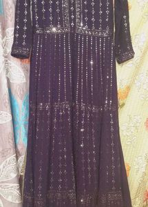 Blue Anarkali Suit With Duppatta And Embridery Wor