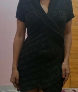 Gray Knit Short Sleeve Top