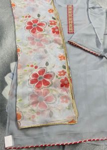Light Blue Semi stitch Partywear Suit