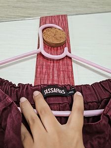 New Mom Fit Jeans / Denim - MAROON