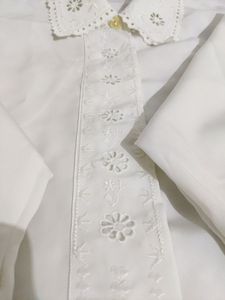 Embroidered Oversized White Shirt, unused