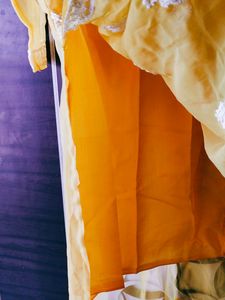 Yellow Chikankari Long Kurti