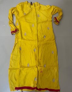Yellow Embroidered Kurta