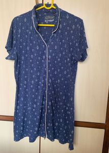Sweet Dreams Navy Printed Shirt Pyjama Set