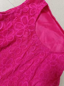 Cute Pink Floral Lace Top