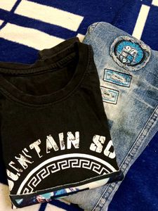 kids jeans tshirt set