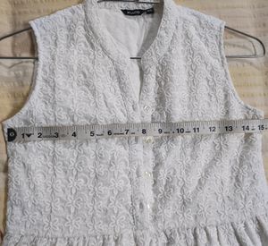 Combo Of White And A Stripes Dress For 11-12yr Gir