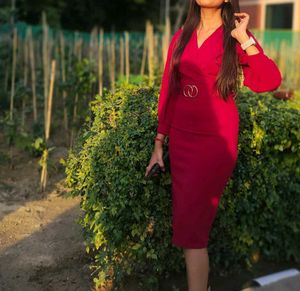 Chic Red Midi Dress