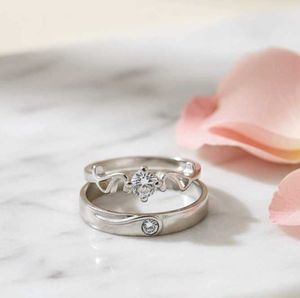 Silver Tone Couple Rings