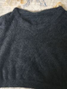 Cozy Black Wool Crop Top | Warm &amp; Stylish | Lightl