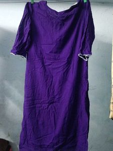 Embroidered Purple Kurti - Size L