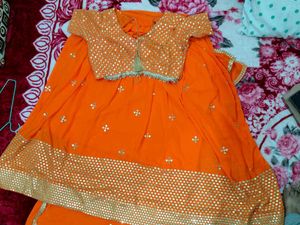 Orange Embroidered Lehenga Choli