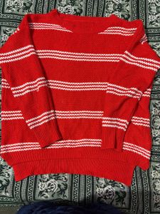Red &amp; White Striped Sweater