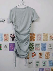 Shein Grayish Blue Laceup Dress