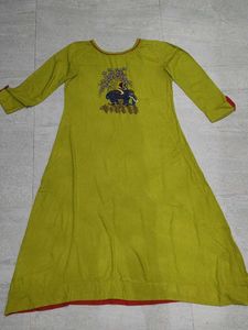 Green Elephant Print Kurti