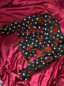 Zara Floral Polka Dot Blouse