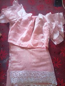Party Wear Peach Colour Saree