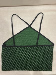 Zara Green Jaquard Crop Top