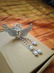 Pearl &amp; Rhinestone Hair Claw Clip