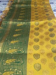 Elegant Green & Gold Saree