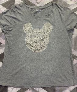 Gray Embellished Graphic Top