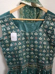 Party wear Kurti Plazzo Dupatta Set