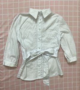 White Tie-Waist Blouse