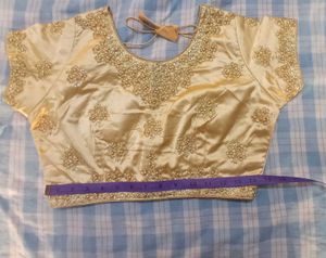 Red Embroidered Saree with 2 matching blouses