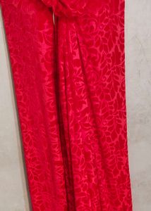 Velvet Shaneel Tomato Red Fabric