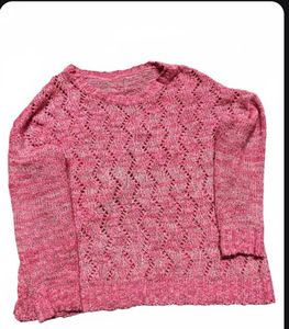 Pink Knit Pullover Sweater
