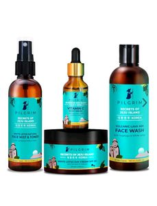 Pilgrim Korean Beauty Flawless Skin Care Kit With Vitamin C &amp; Hyaluronic Acid