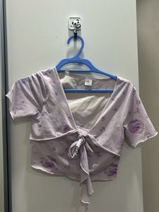 Floral Tie Front Top