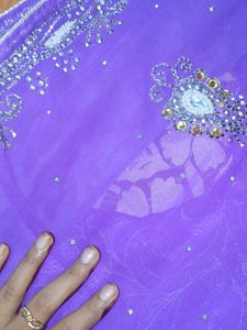 Embroidered Purple Saree