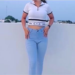 High Neck White Crop Top