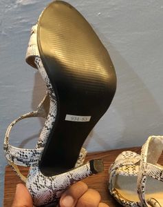 Snake Print 4 Inches High Heel Sandals