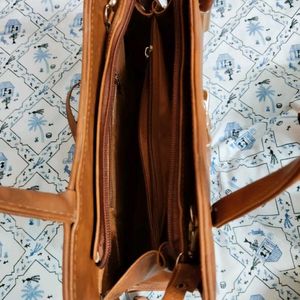 Brown Bow Accent Satchel
