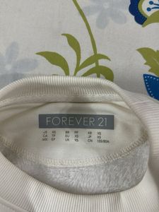 NY White Cropped Sweatshirt