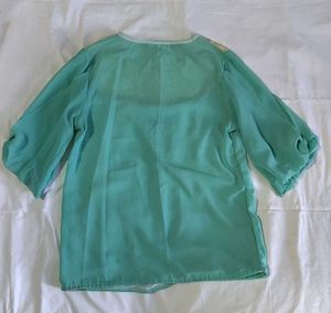 Mint Green Cute Top with Lace Detail