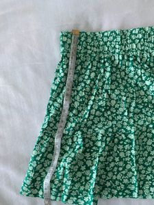 Green Floral Mini Skirt