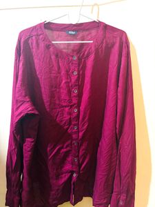 ₹190 Women Burgundy Solid Casual Shirt - XL