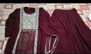Maroon party wear skirt dress