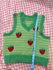 Crochet Strawberry sweater Vest Top