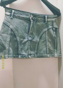 Denim A-Line Mini Skirt
