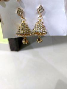 Gold Jhumka Earrings