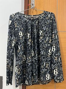 Patterned Long Sleeve Top