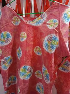 Red Printed Kurta